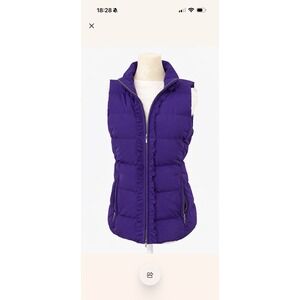 Talbots Women's sz S Purple Down Puffer Vest Full Zip layers outdoors packable